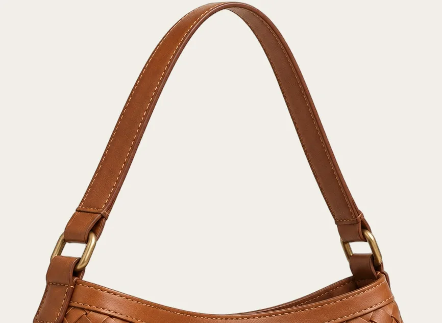 Honey Tan Woven Shoulder Bag, view 2