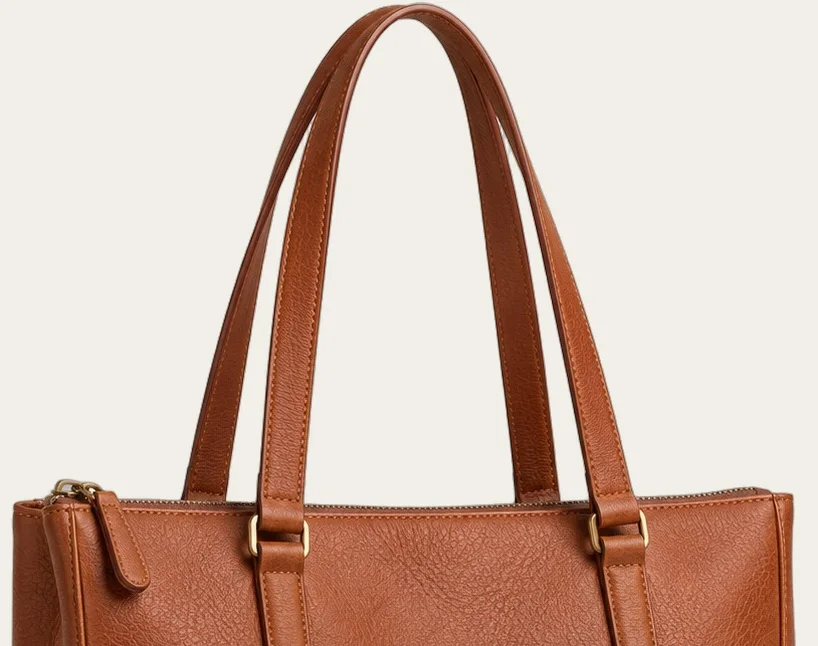 Cognac Structured Commuter Tote, view 2