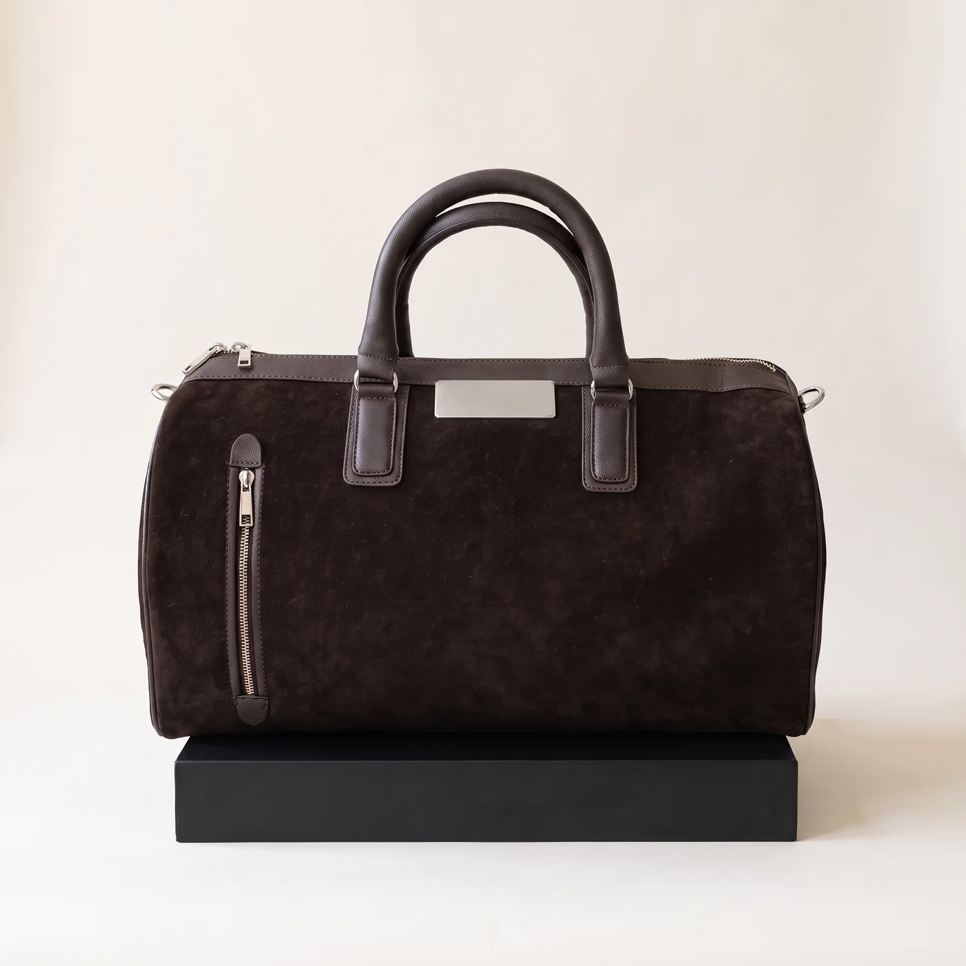 Dark Brown Suede Weekender Duffle