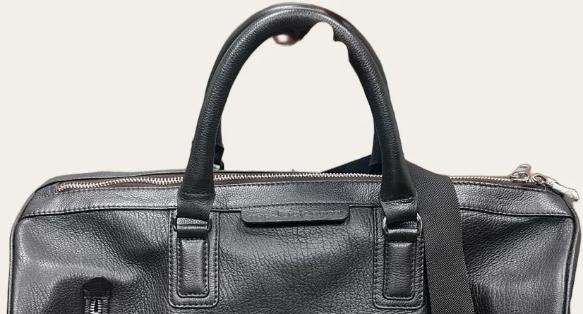 Black Leather Travel Holdall, view