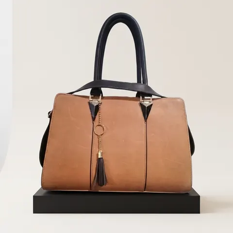 Tan Leather Tassel Doctor Bag