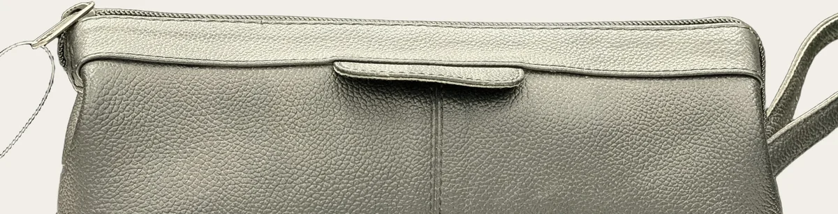 Grey Leather Toiletry Dopp Kit, view
