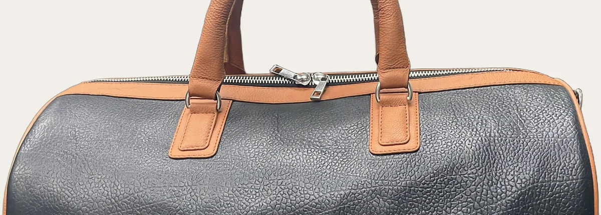 Black & Tan Leather Travel Holdall, view