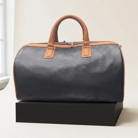 Black & Tan Leather Travel Holdall