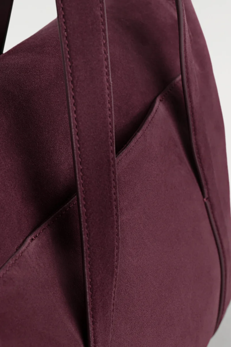 Bordeaux Easel split-suede tote, view