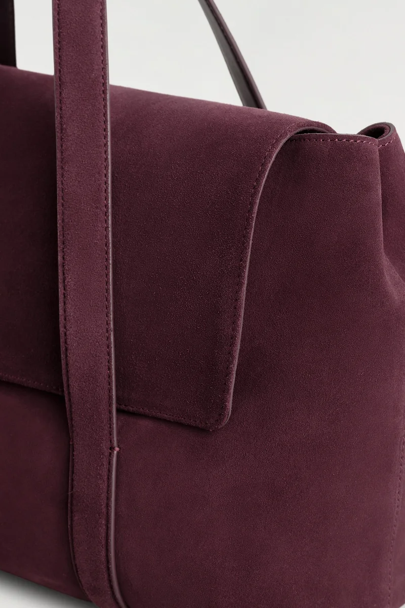 Bordeaux Easel split-suede tote, view