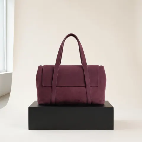 Bordeaux Easel split-suede tote