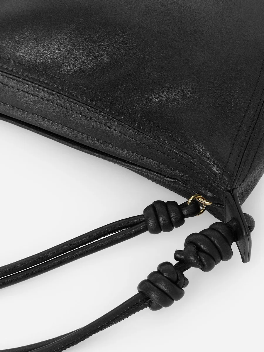 Black Crescent leather shoulder bag, view