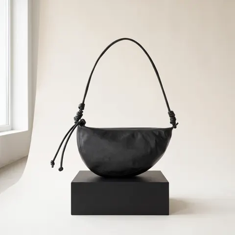 Black Crescent leather shoulder bag