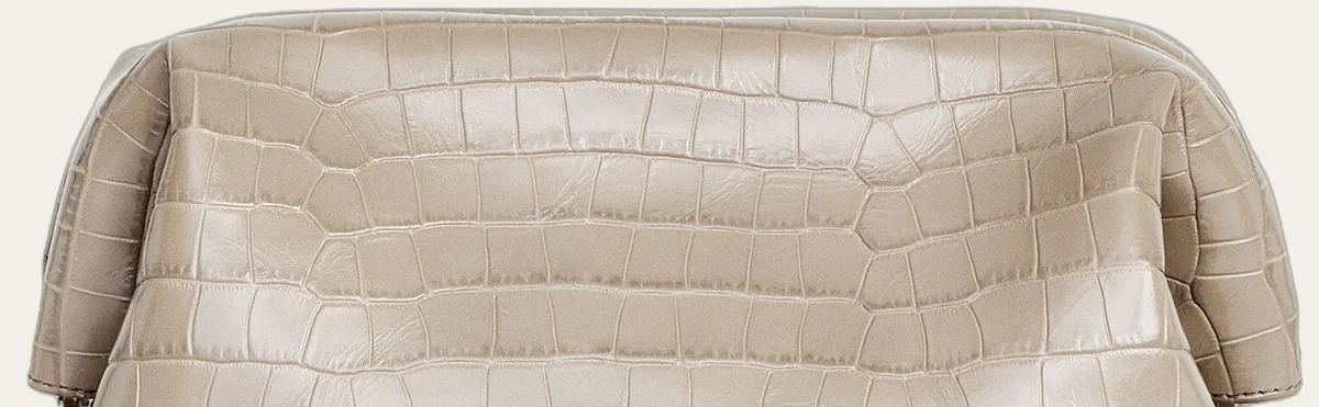 Mole Croco-embossed leather clutch, view 2
