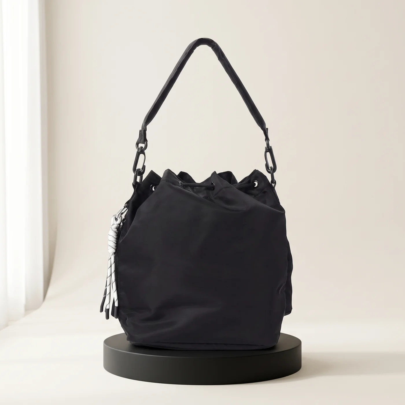 Black Two-way drawstring bag 6L, view
