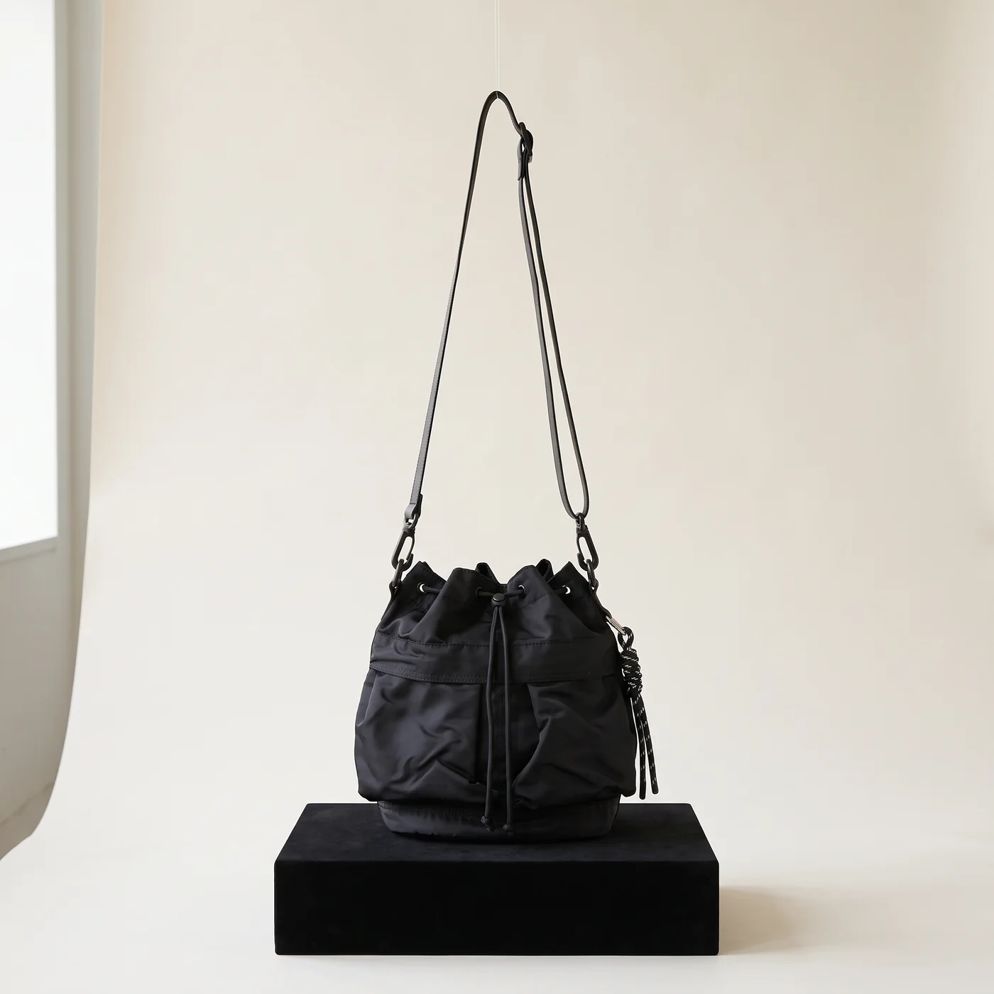 Black Two-way drawstring bag 6L, view
