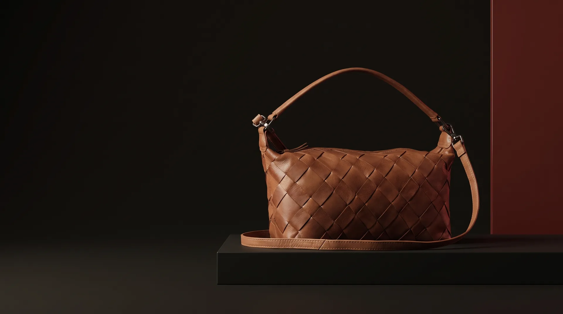 Cognac LotusMBG bag, woven, view 1