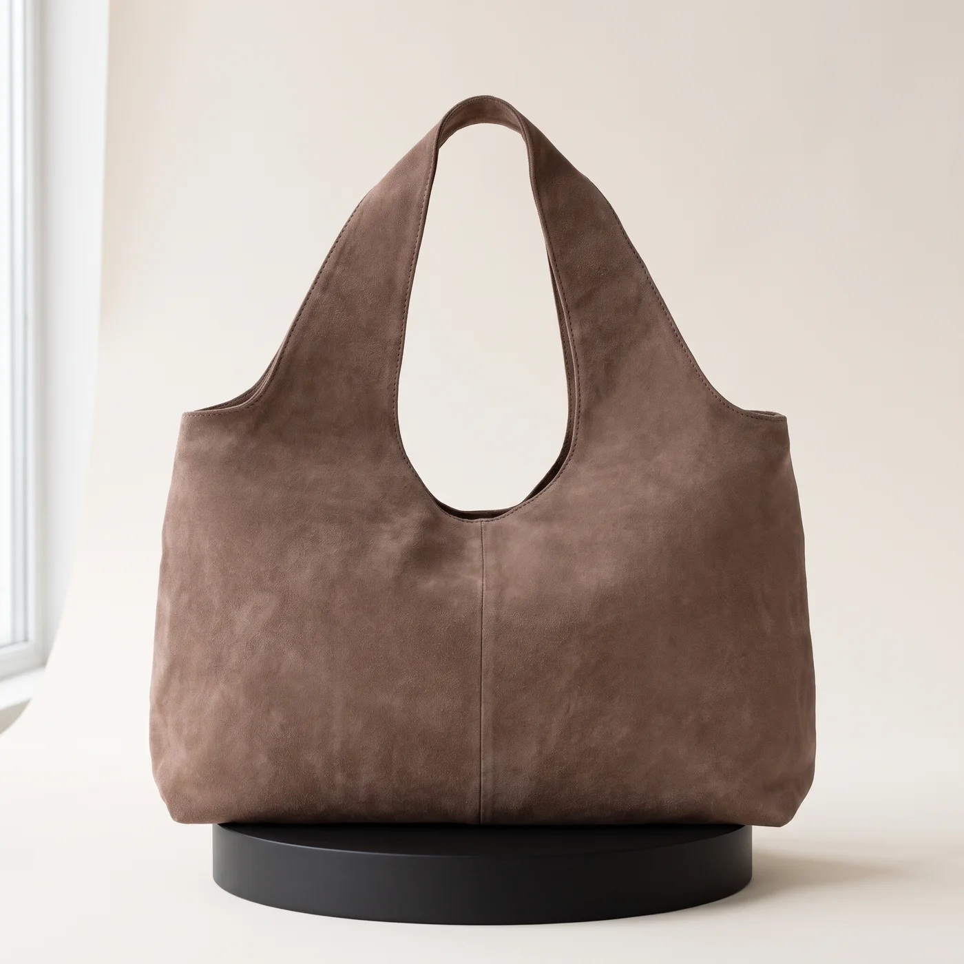 Mocha mousse LaurineMBG shopper, suede, view