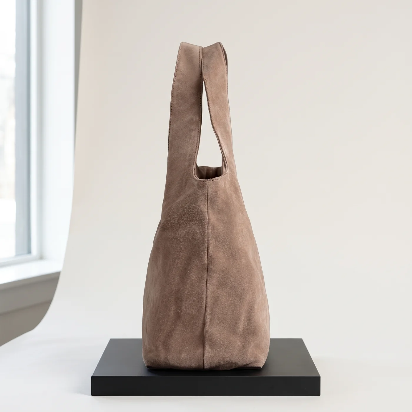 Mocha mousse LaurineMBG shopper, suede, view