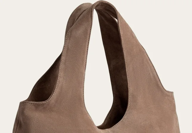 Mocha mousse LaurineMBG shopper, suede, view 2