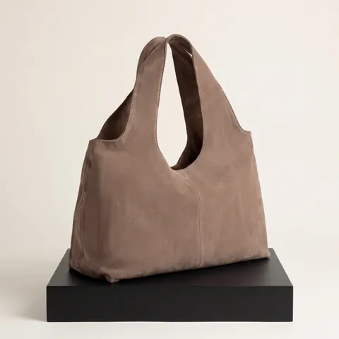Mocha mousse LaurineMBG shopper, suede