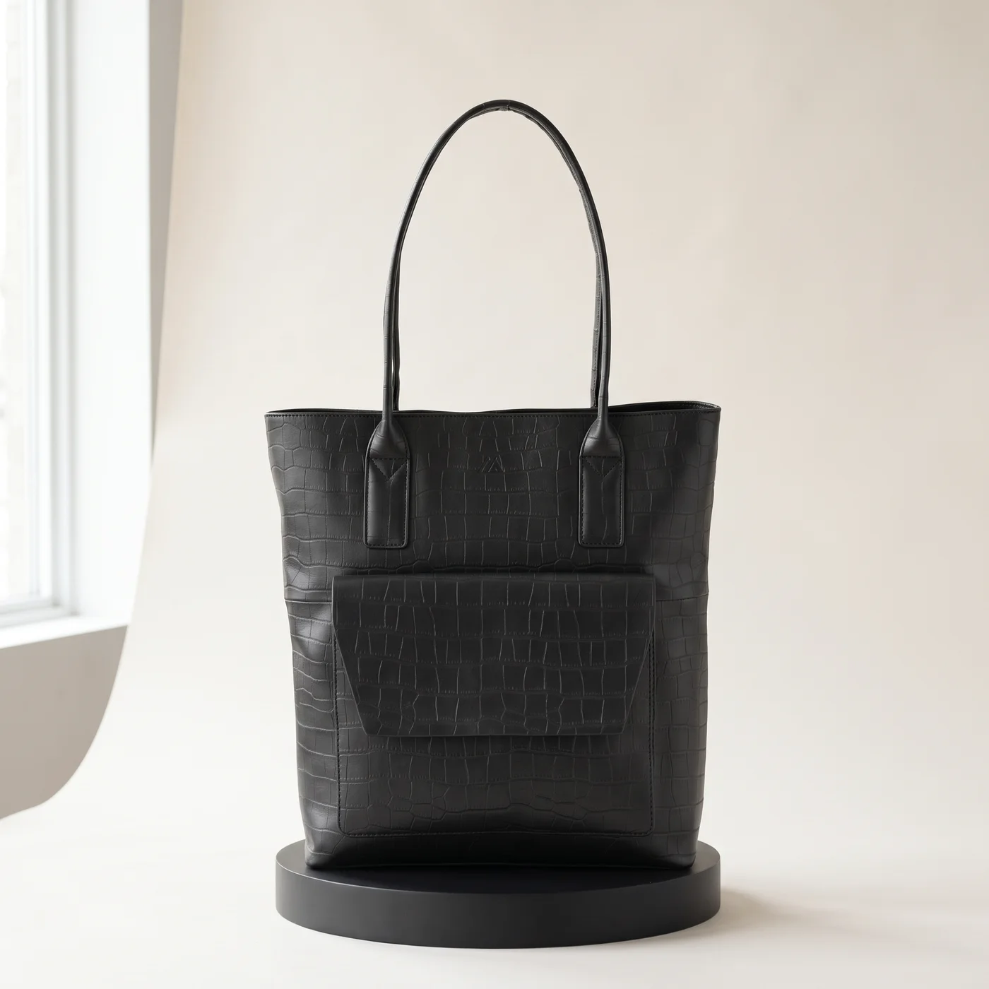 Black AubreyMBG bag, matt croco
