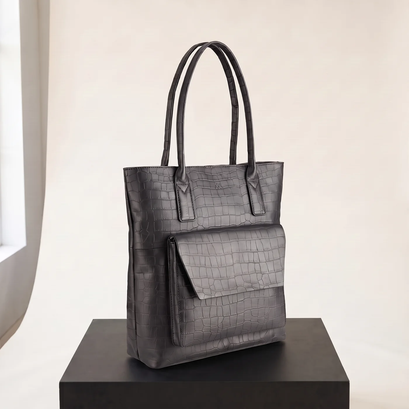 Black AubreyMBG bag, matt croco, view