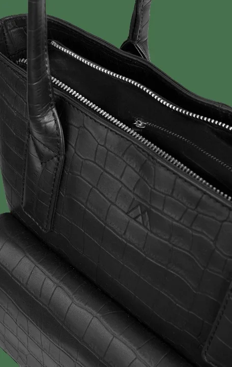 Black AubreyMBG bag, matt croco, view 2