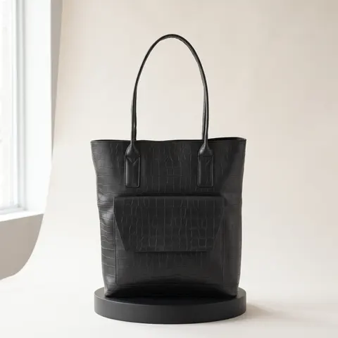 Black AubreyMBG bag, matt croco