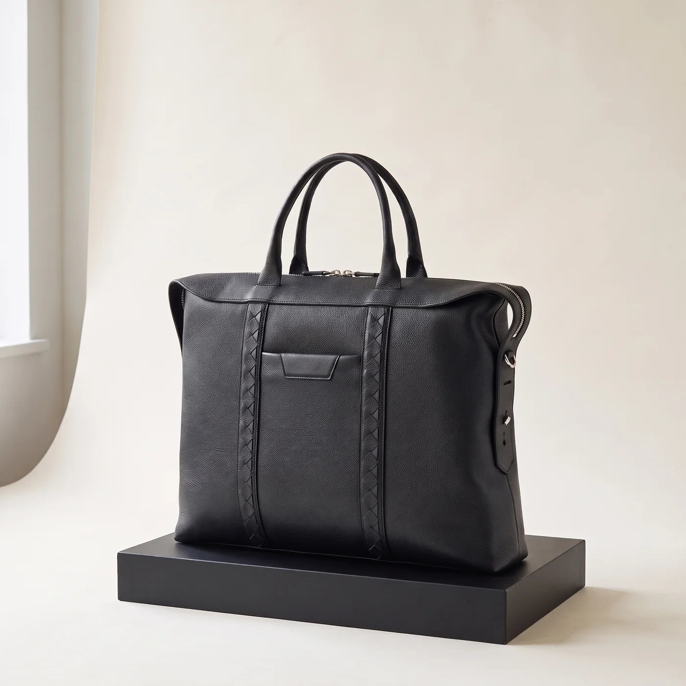 Black Soft briefcase, Cachemire + Mosaico, view