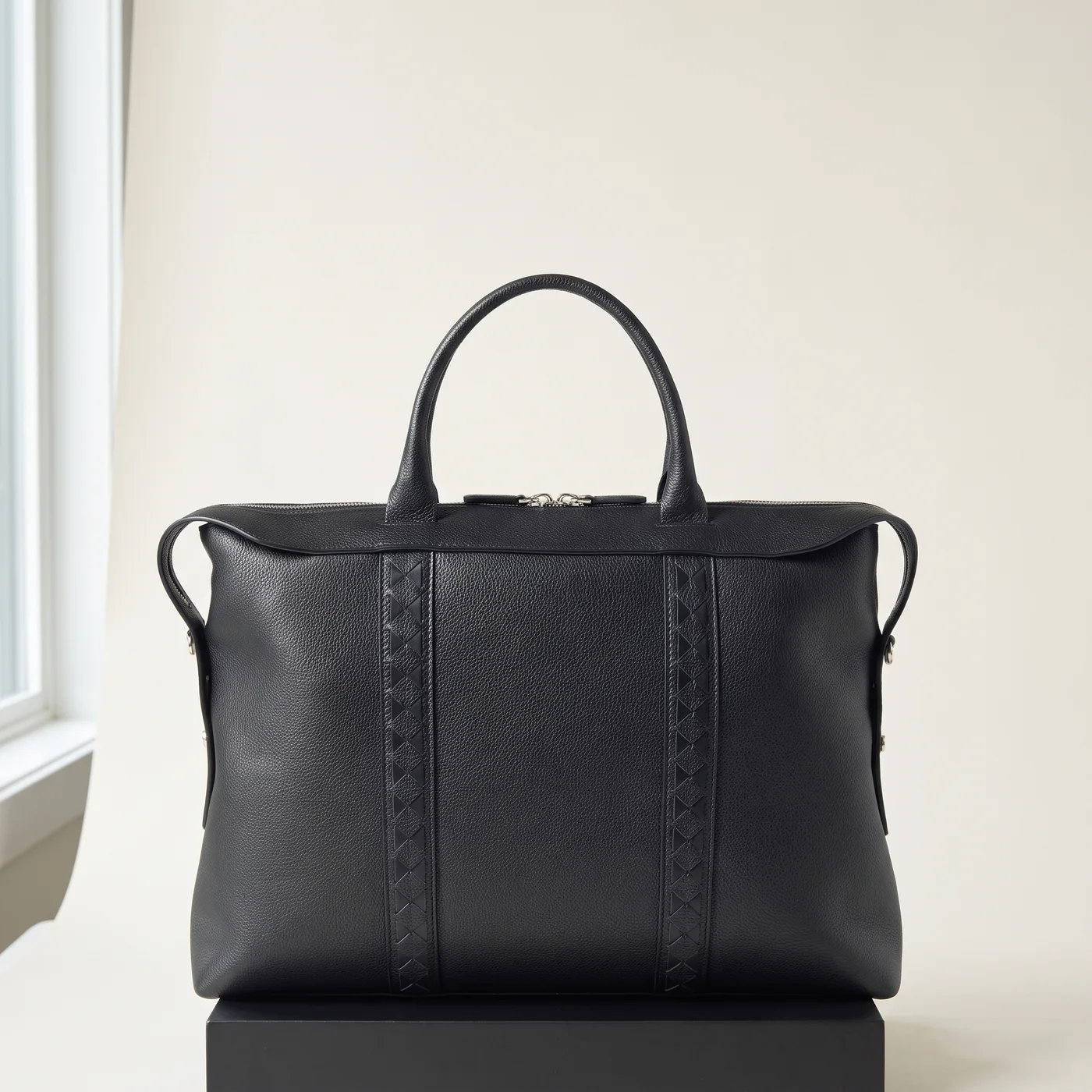 Black Soft briefcase, Cachemire + Mosaico, view