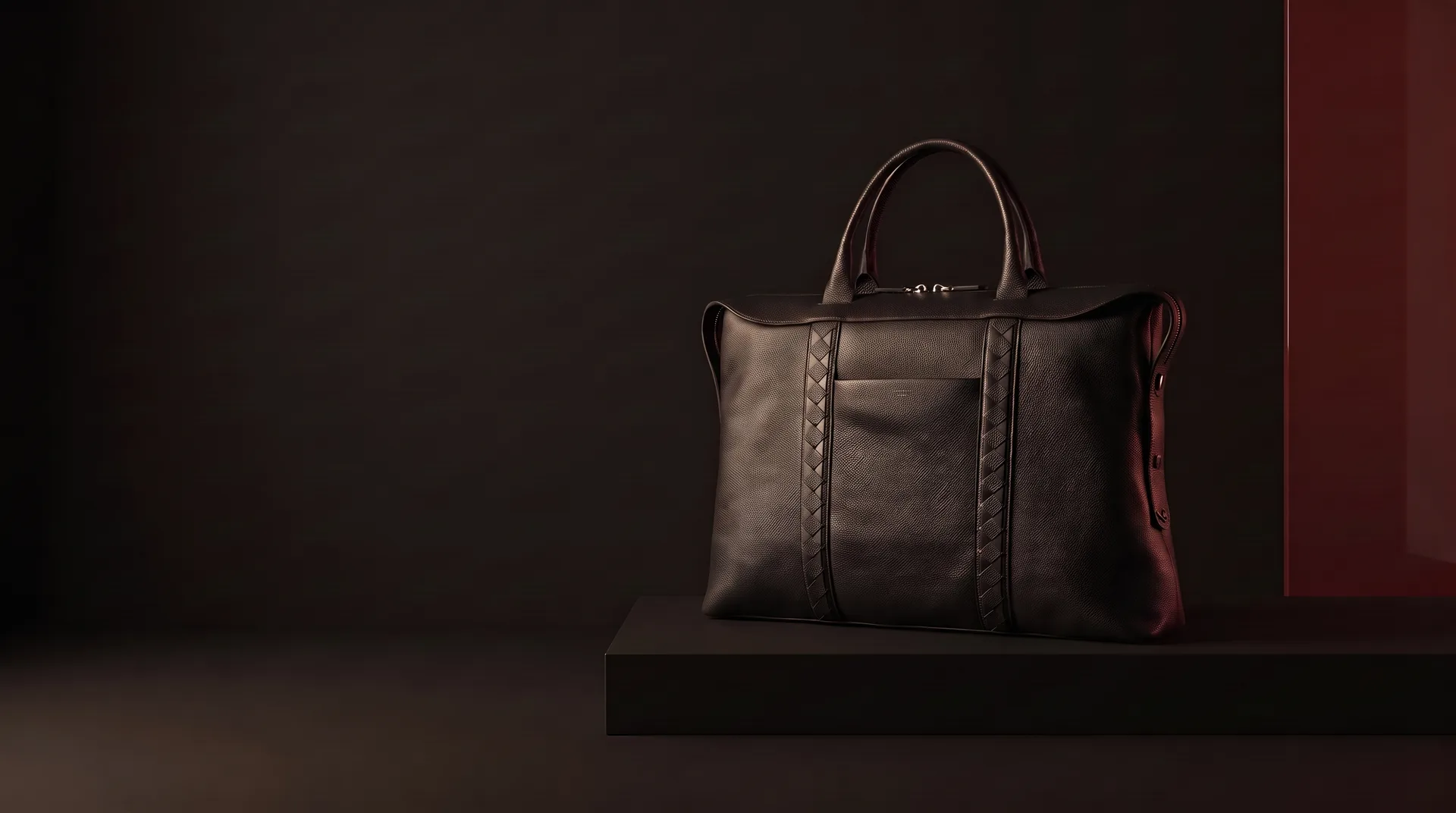 Black Soft briefcase, Cachemire + Mosaico, view 1