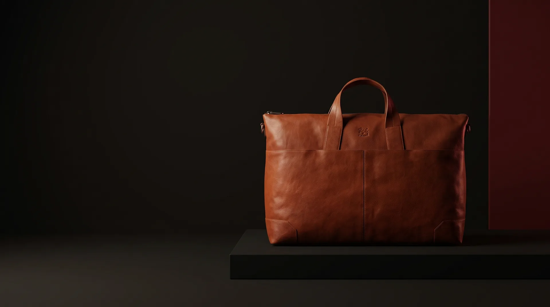 Brown Galileo travel bag, vintage leather, view