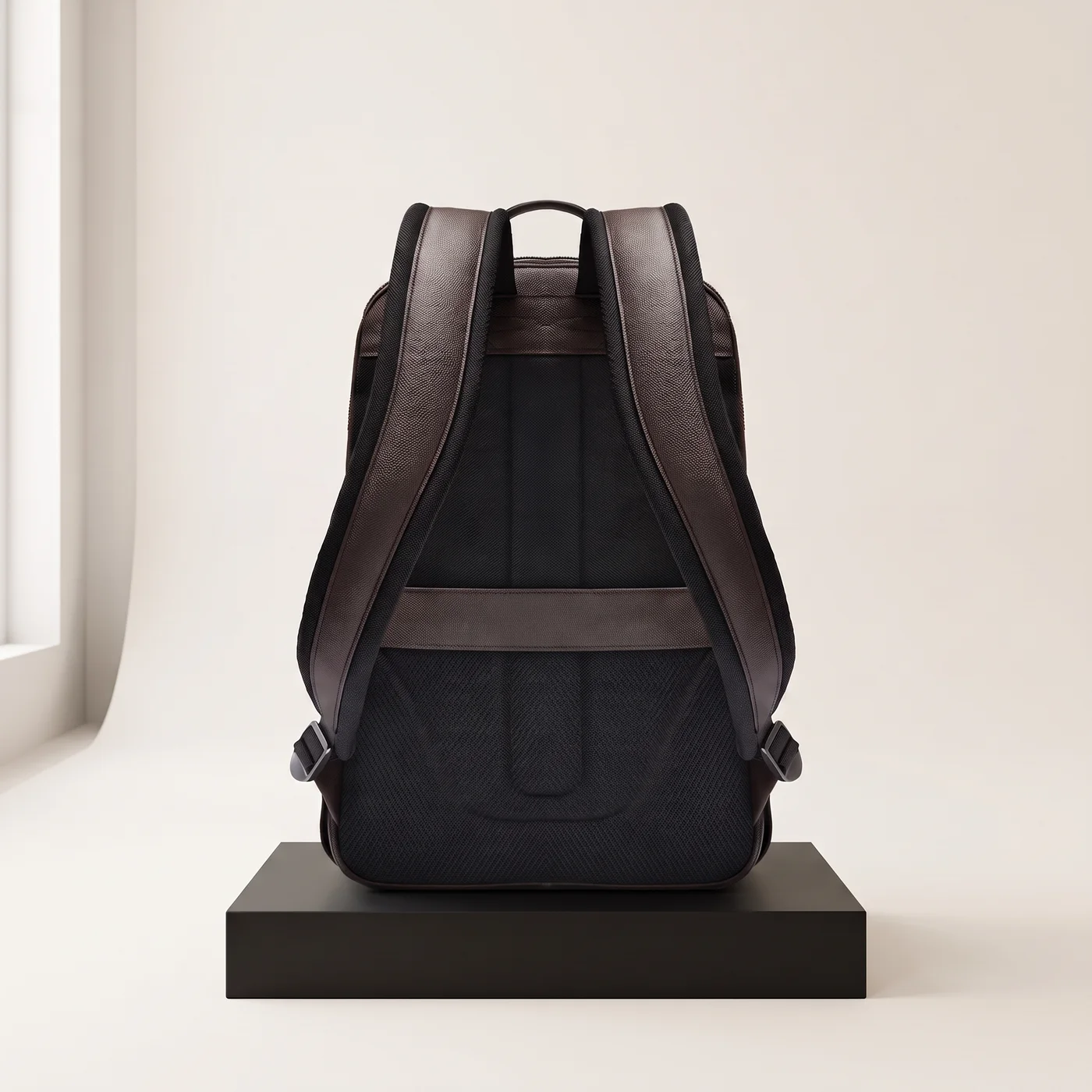 Taupe Convertible 2-zip backpack, view