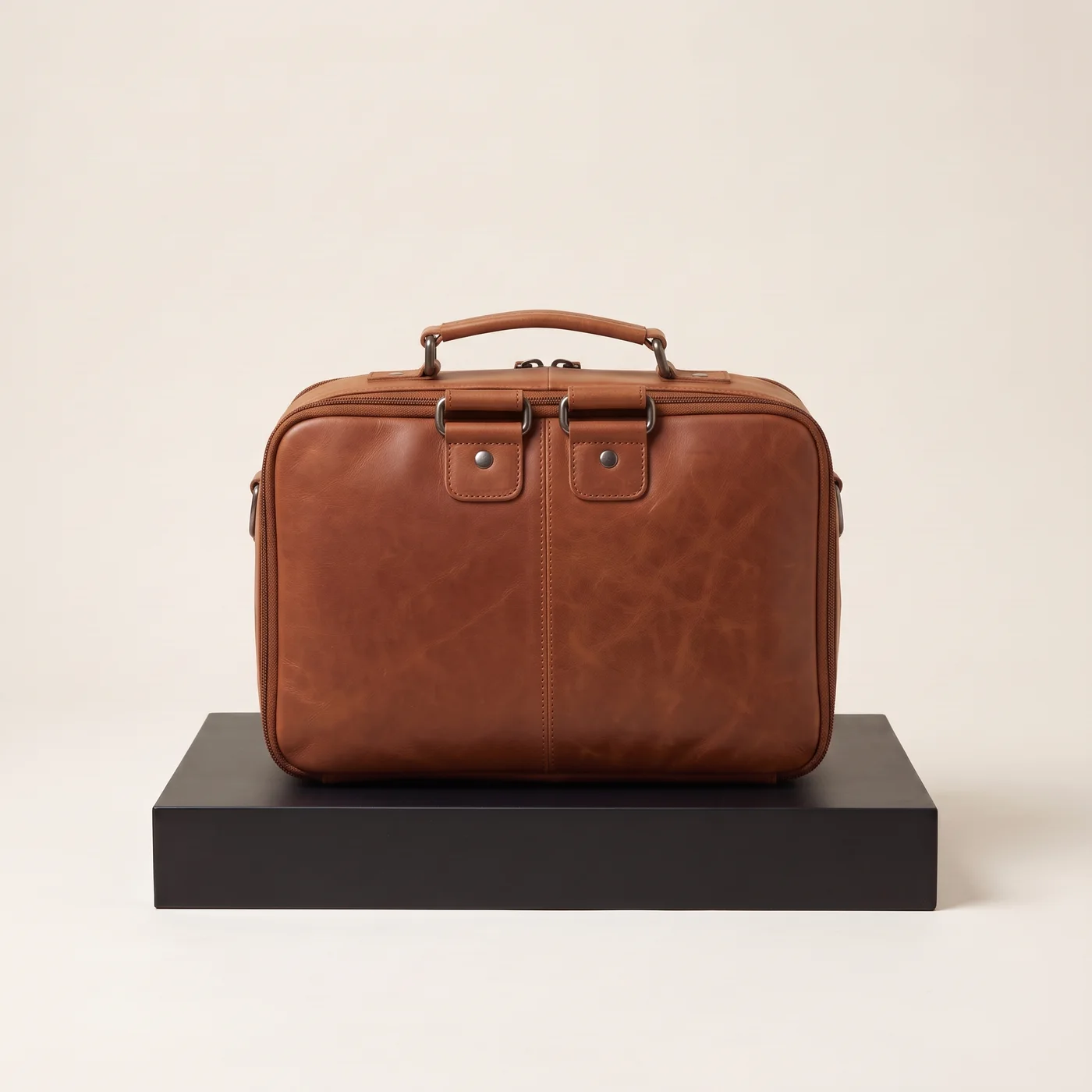 Cognac Jamaica leather travel backpack, view