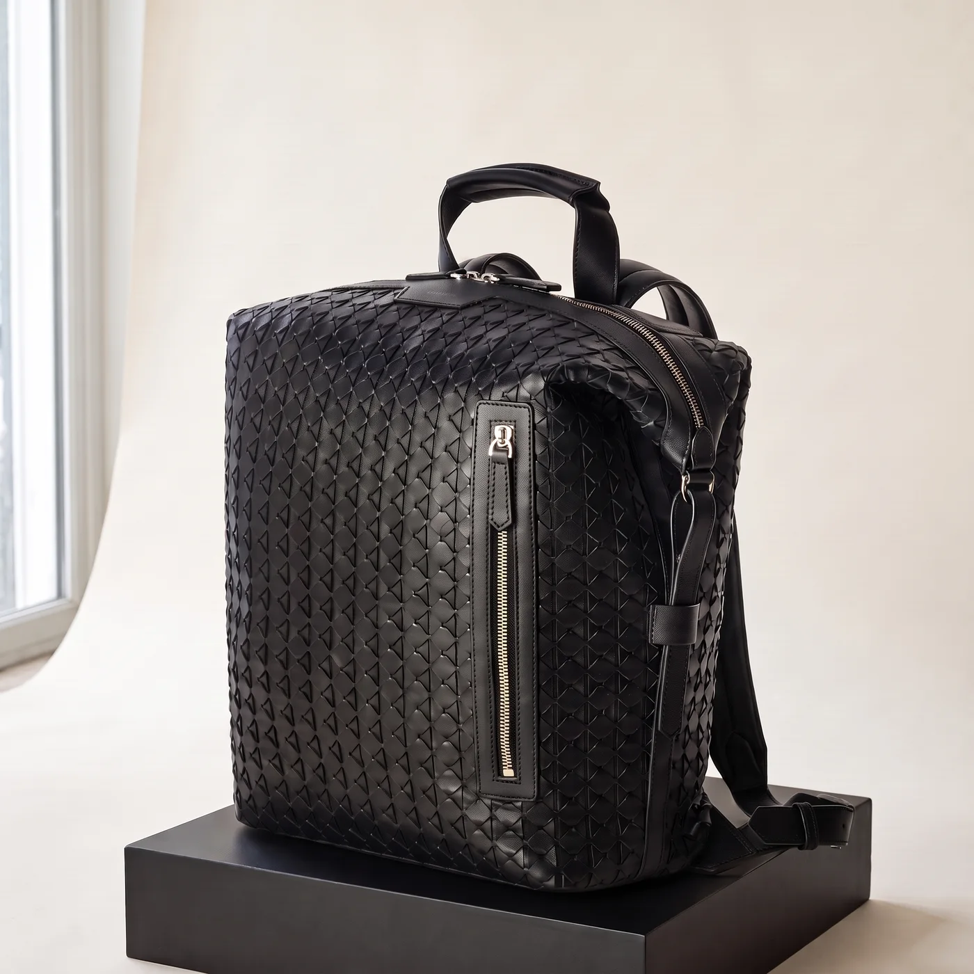 Black Backpack in Mosaico, view