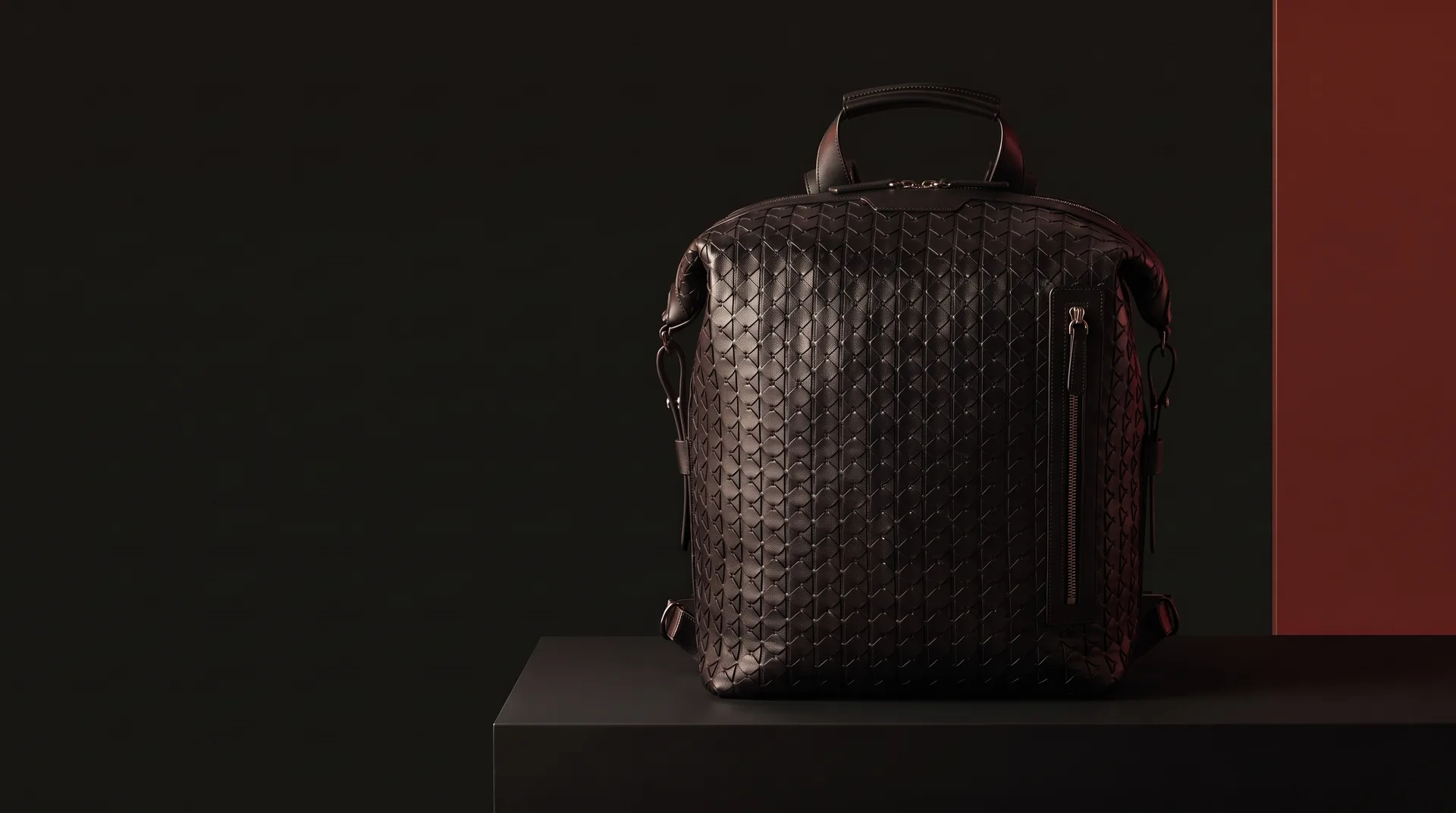 Black Backpack in Mosaico, view 1