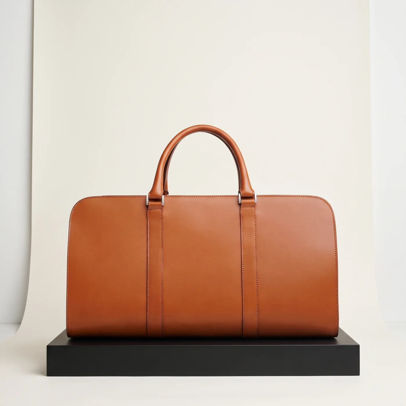 Cognac Palissy leather weekend bag, view