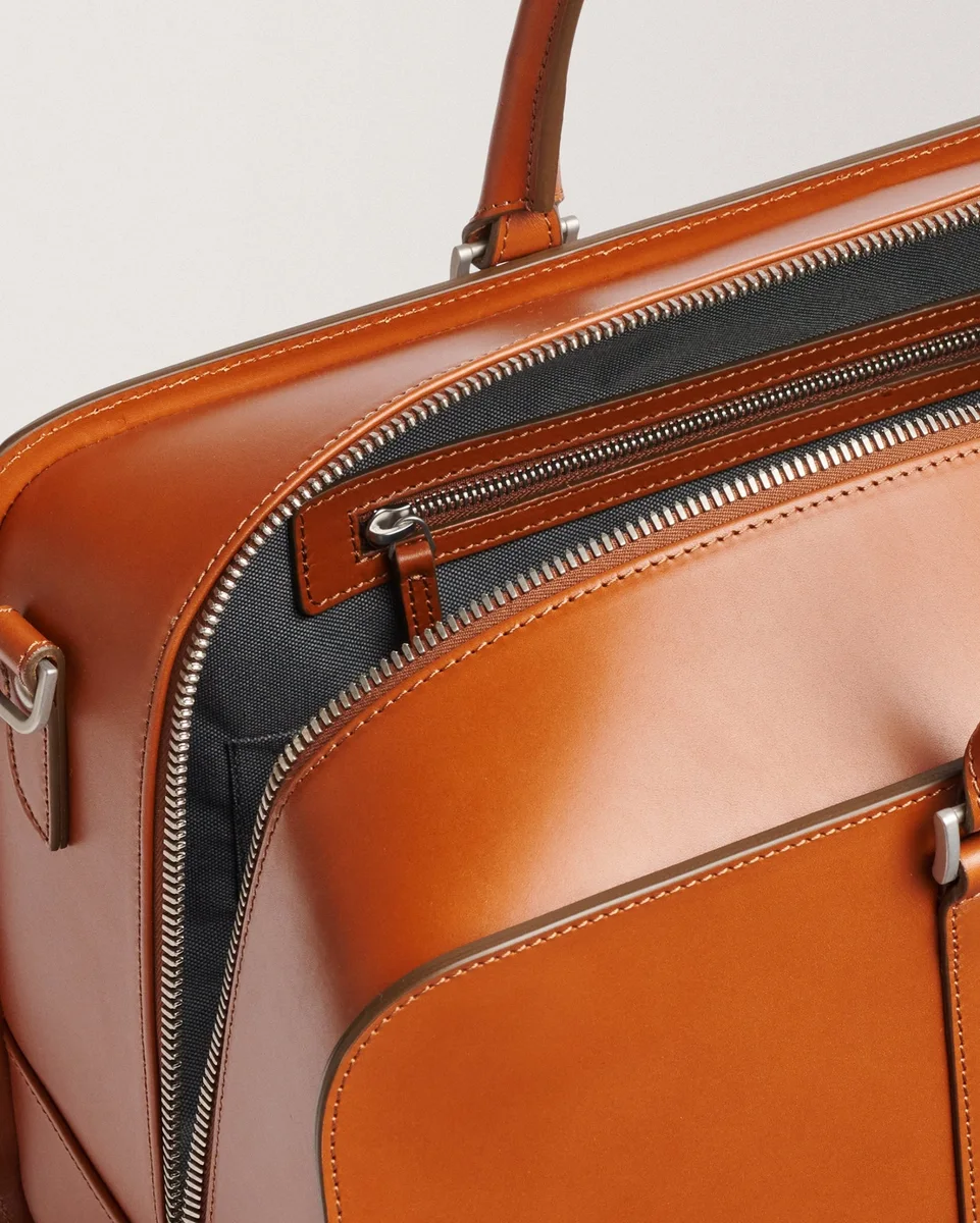 Cognac Palissy leather weekend bag, view 2