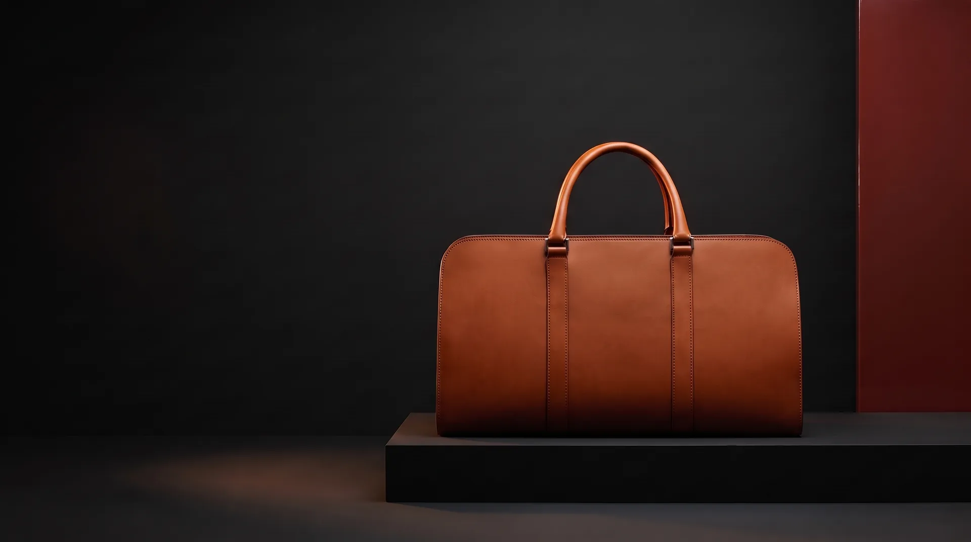 Cognac Palissy leather weekend bag, view 1