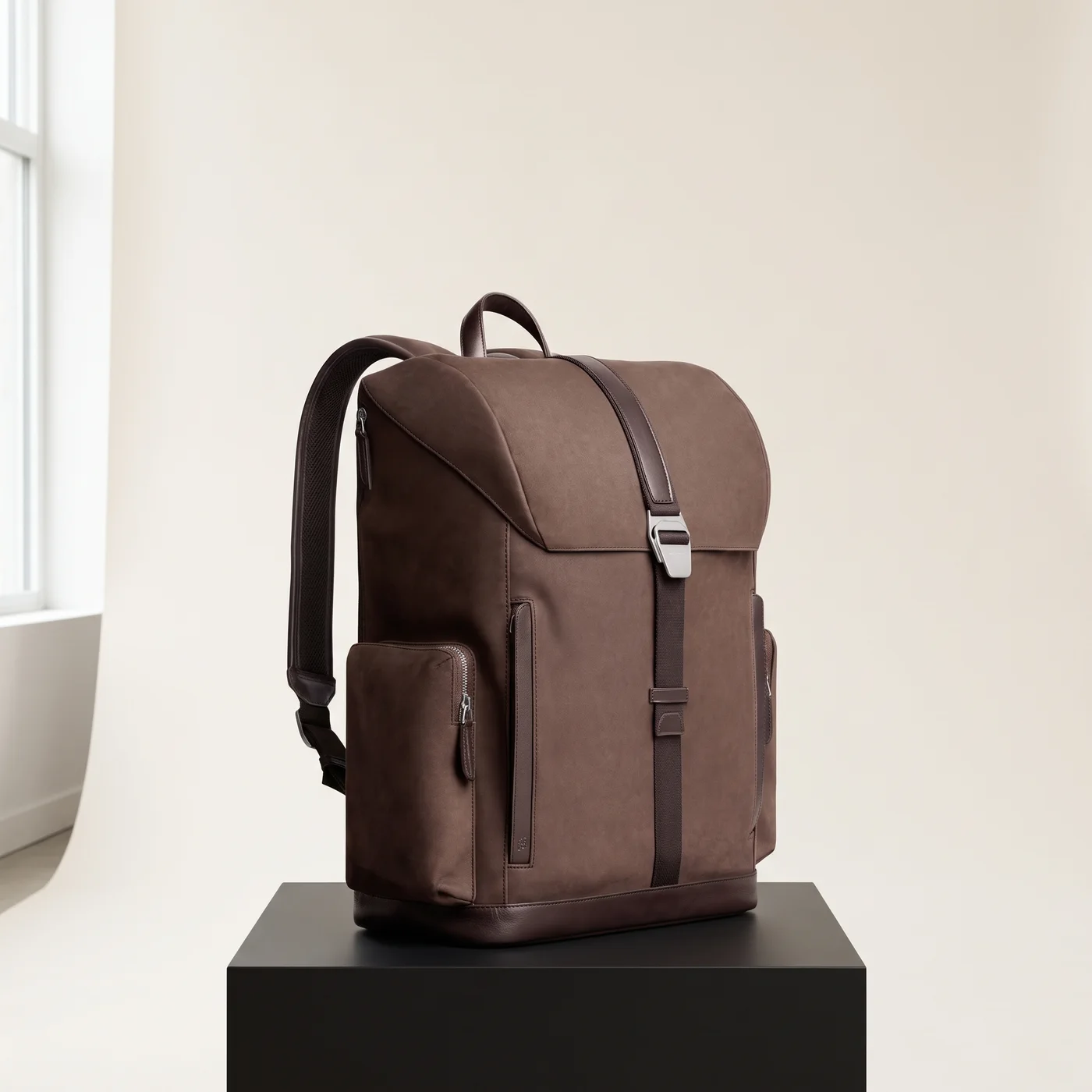Chocolate Traverse backpack, nubuck, view