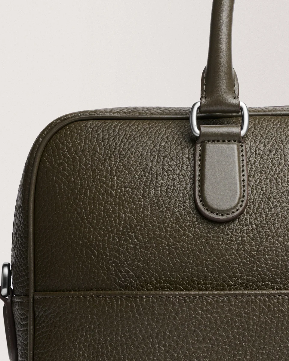 Dark olive Dunloe briefcase (Sonder), view 2