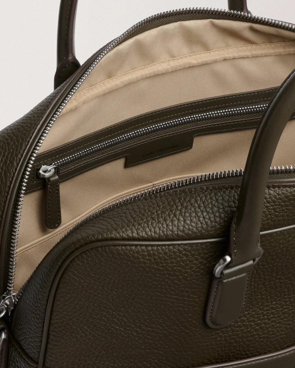 Dark olive Dunloe briefcase (Sonder), view 2