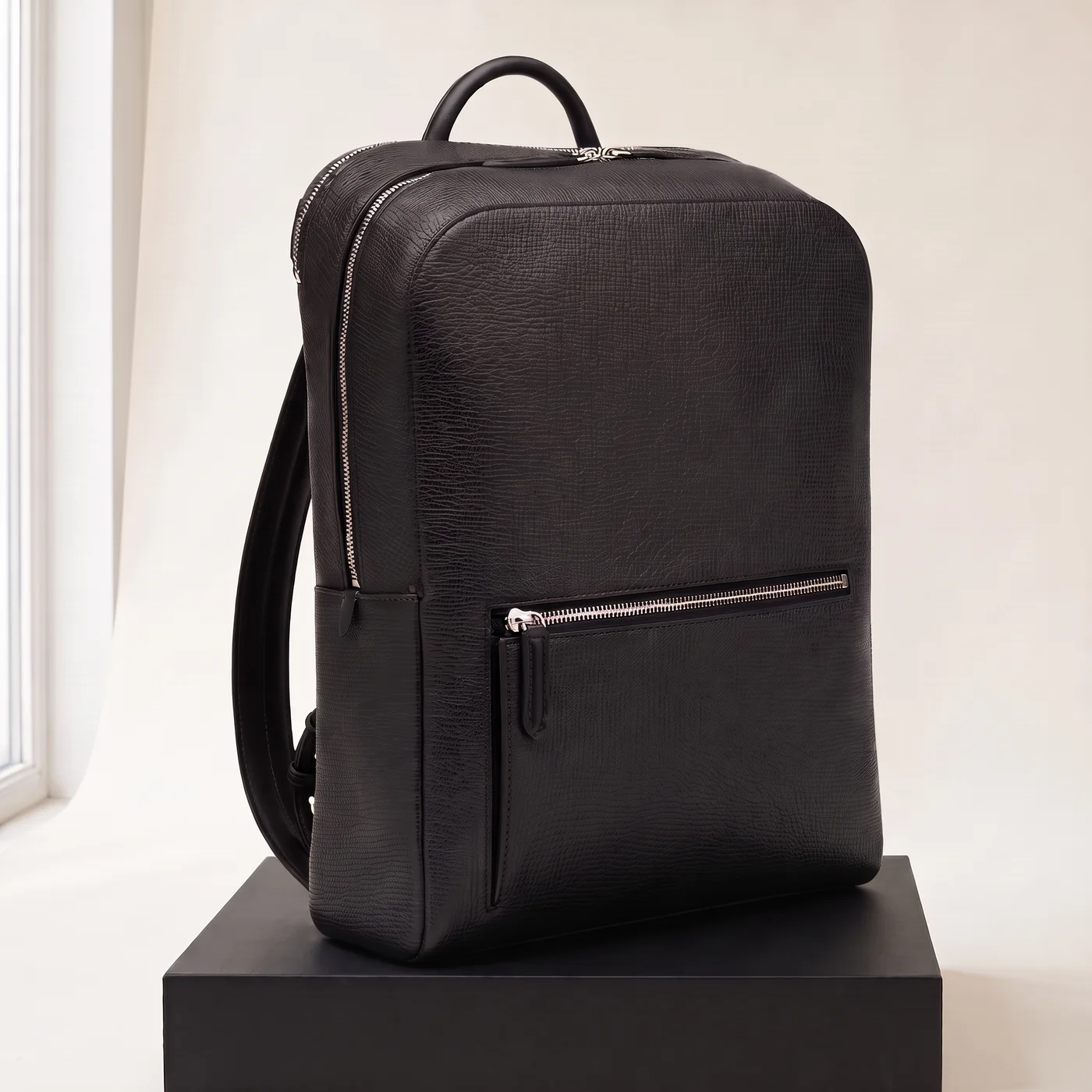 Black Zip-around backpack in Ludlow, view