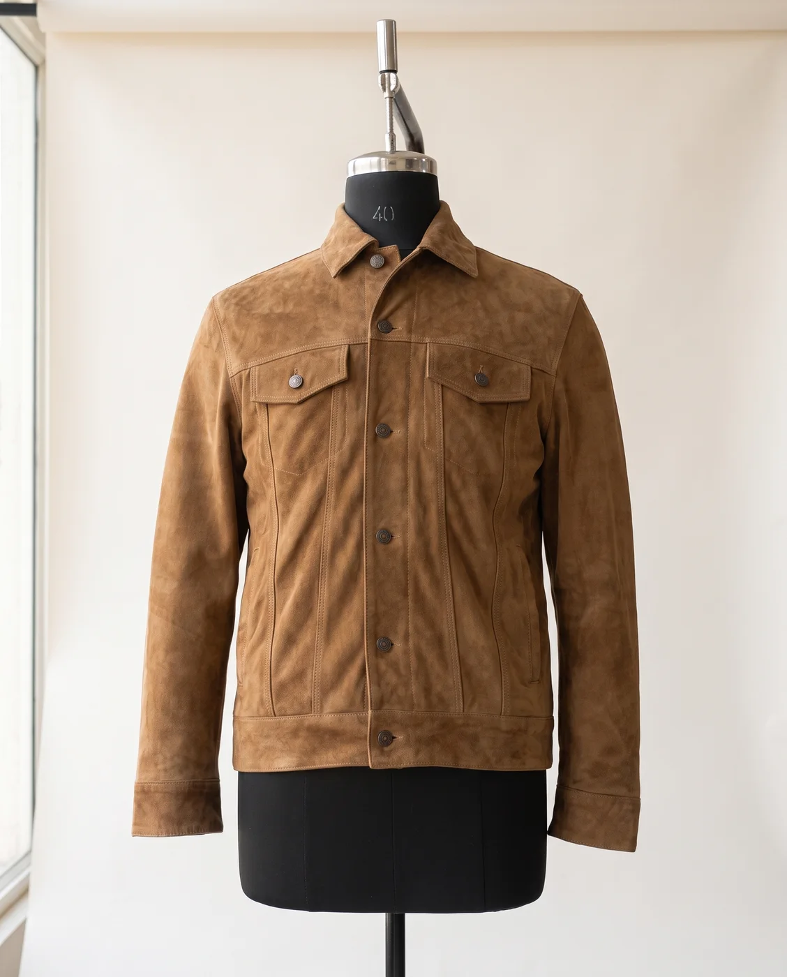 Tan Suede Trucker Jacket