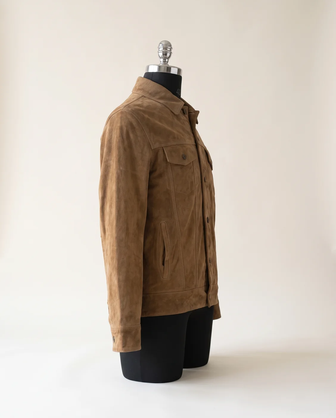 Tan Suede Trucker Jacket, view