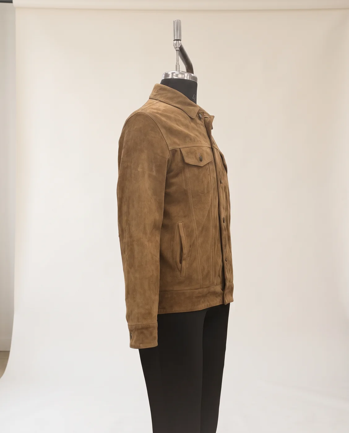 Tan Suede Trucker Jacket, view