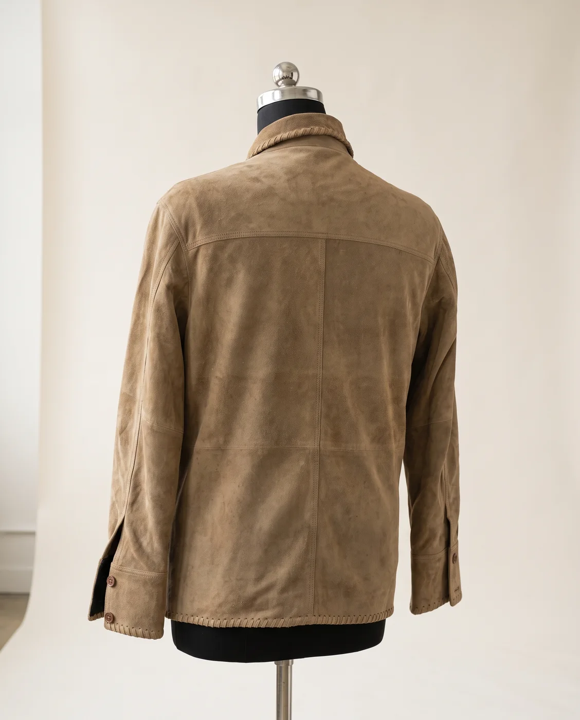 Sand Suede Button-Front Shirt Jacket, view