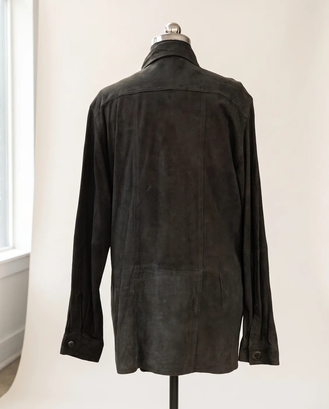 Charcoal Suede Longline Coat, view