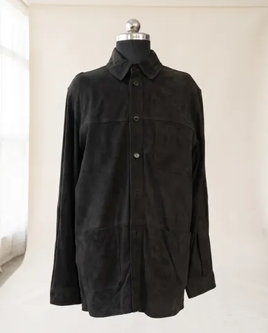 Charcoal Suede Longline Coat