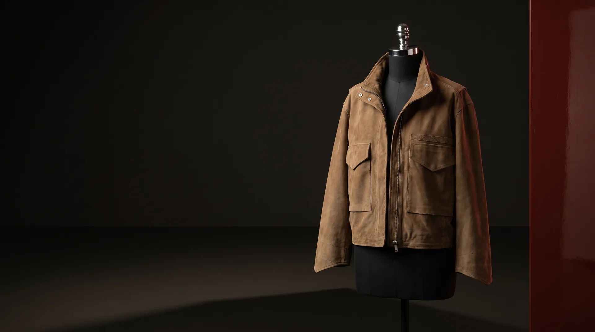 Tan Clay cropped suede jacket, view