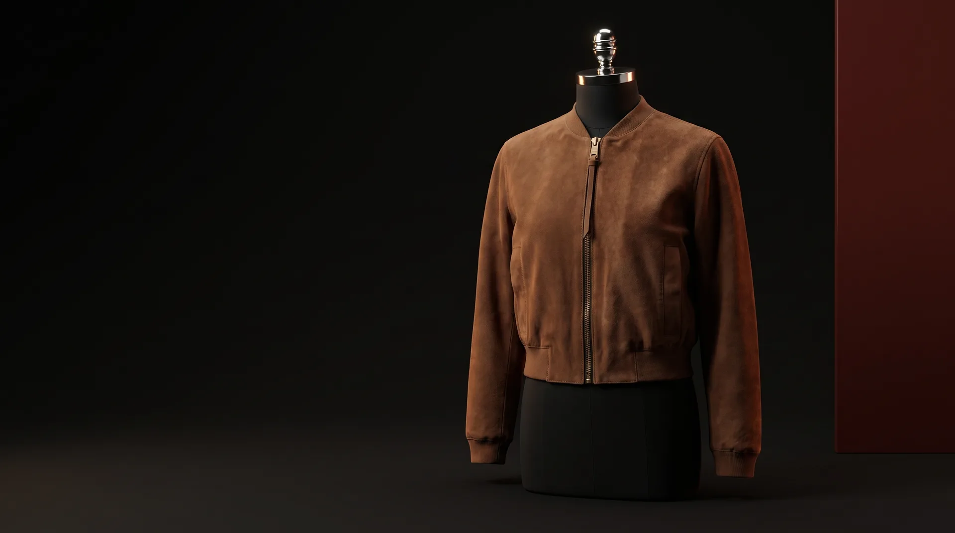 Brown Orten suede bomber, view