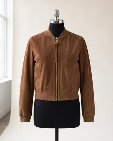 Brown Orten suede bomber