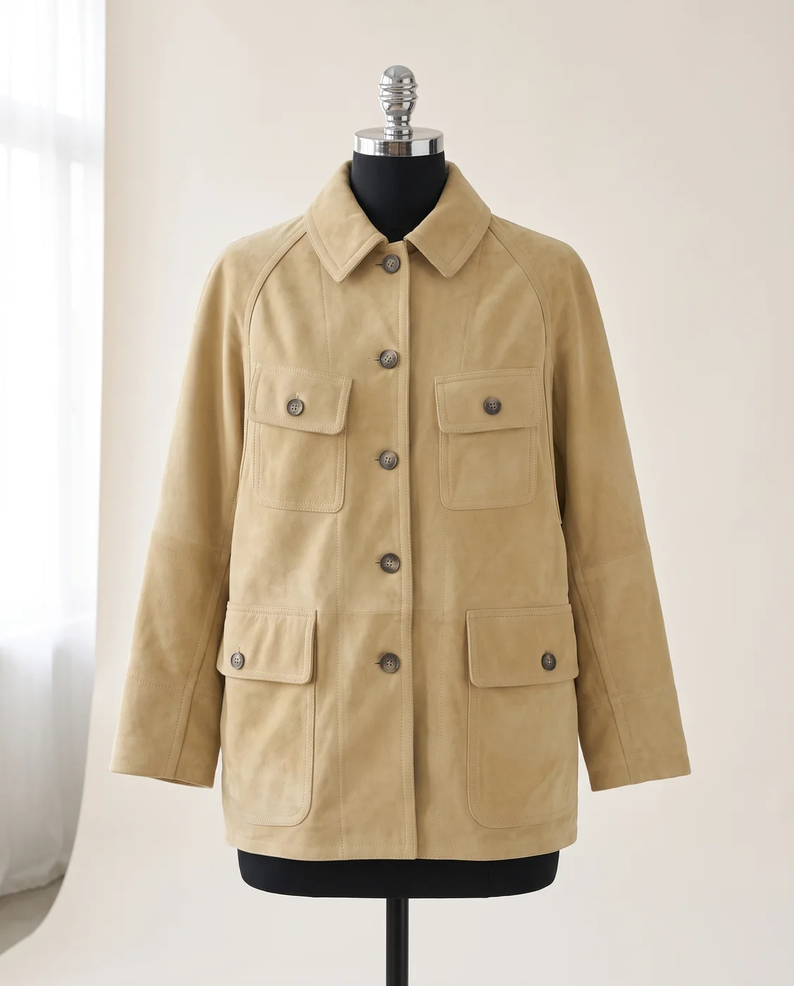 Olive Roiya suede hunting jacket